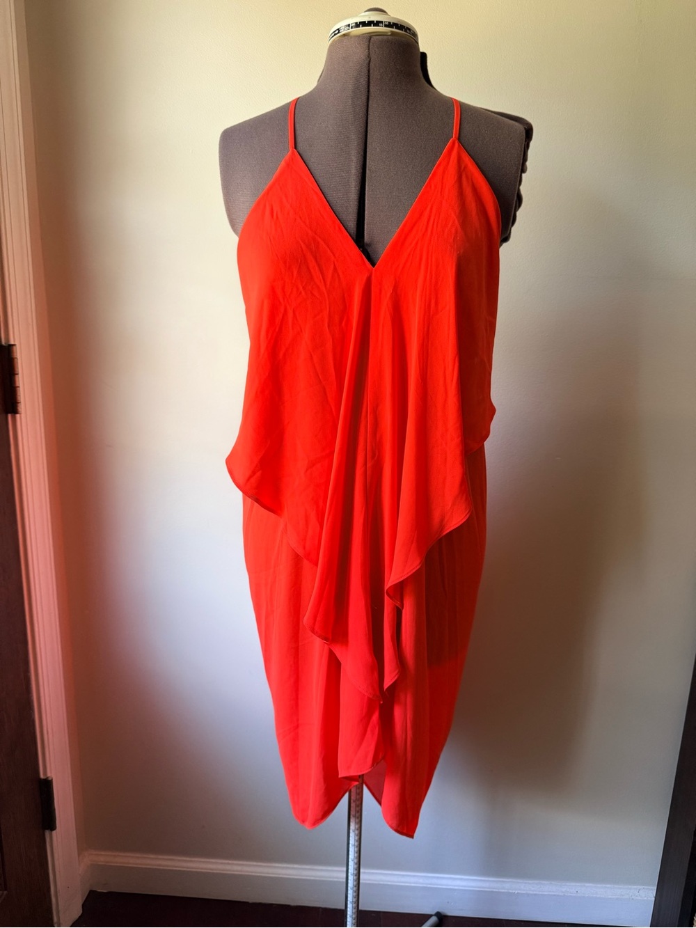 Chic Orange Mini Dress with Open Back